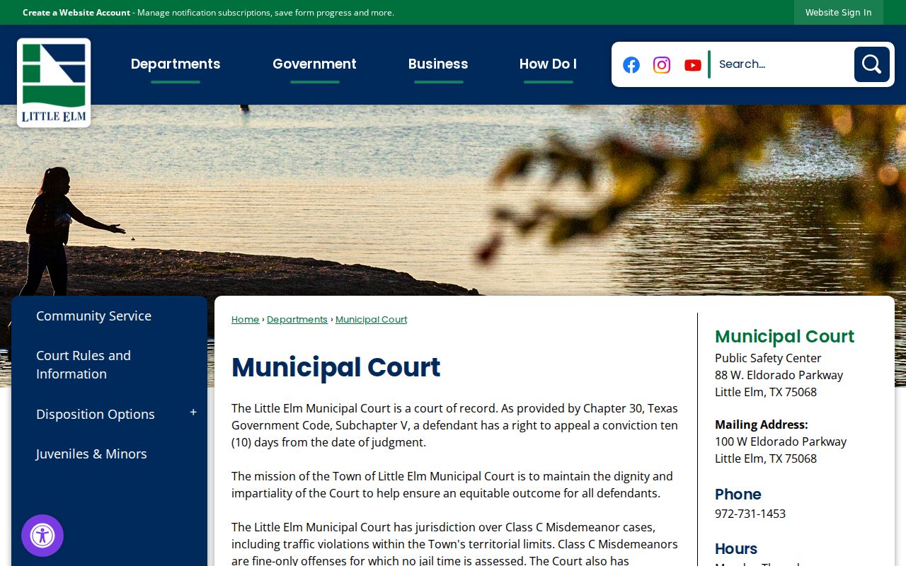 Little Elm Municipal Court court-of-record and jurisdiction information